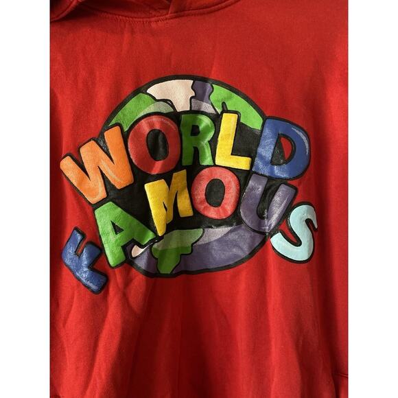 Evolution in Design World Is Famous Kids Hoodie Red w/ Graphics Size XL - Picture 2 of 5